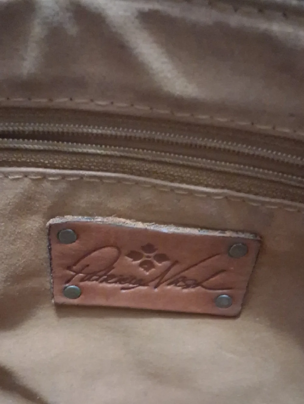Patricia Nash Beige Brown Floral Embossed Mini Wristlet - Picture 2 of 6